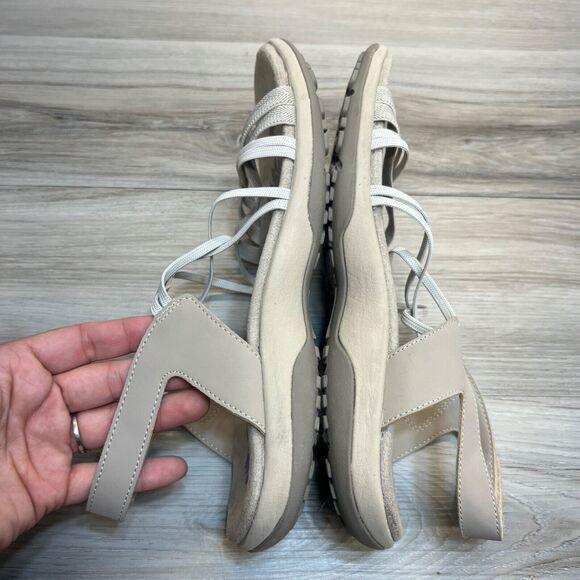 Skechers Reggae Slim Takes Two Sandals Size 11 Taupe Elastic Straps - Picture 3 of 10